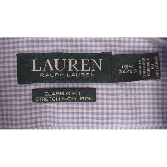 Lauren Ralph Lauren Button Down Shirt Mens Size Large Blue Gingham Workwear - Picture 5 of 6